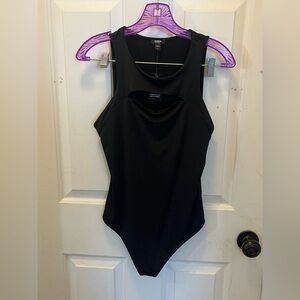 NWT Express Peek-a-Boo Body Contour Tank Bodysuit - Black - Sz Medium